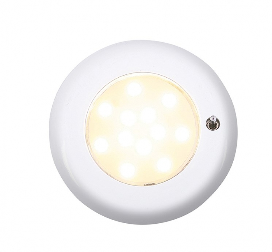 Светильник серый матовый с выключателем точечный врезной  Batsystem Frilight Nova SMD  9475CS 8-30В 2 Вт